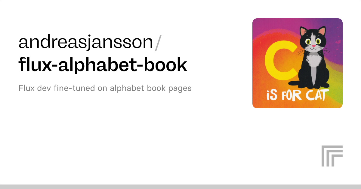 Examples – andreasjansson/flux-alphabet-book | Replicate
