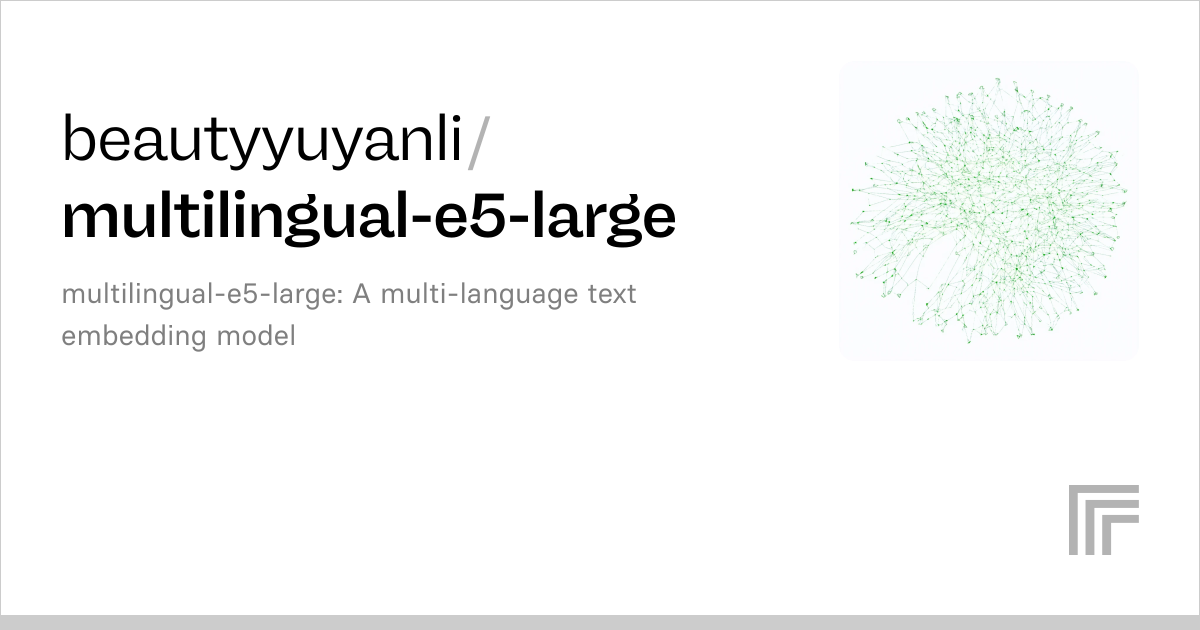 beautyyuyanli / multilingual-e5-large multilingual-e5-large: A multi-language text embedding model 74.9M runs