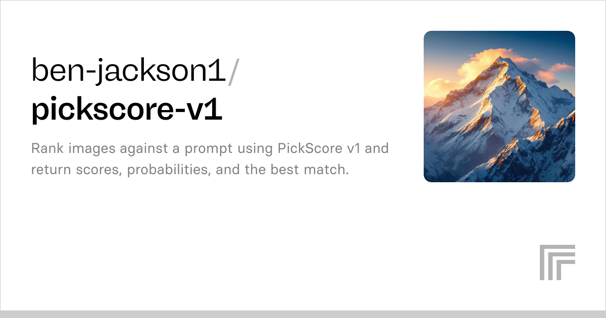 ben-jackson1/pickscore-v1 | Run with an API on Replicate