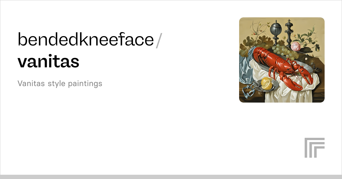 Examples – bendedkneeface/vanitas | Replicate