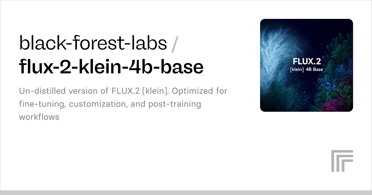 FLUX.2 klein 4B Base | Image Generation API