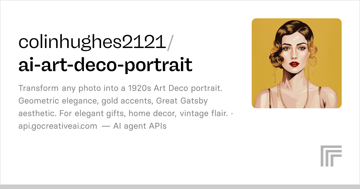 Examples – colinhughes2121/ai-art-deco-portrait | Replicate