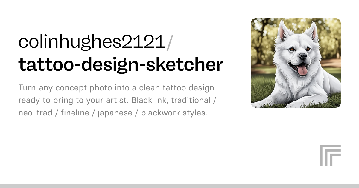 colinhughes2121/tattoo-design-sketcher | Run with an API on Replicate