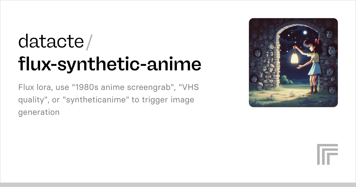 Datacte Flux Synthetic Anime Run With An Api On Replicate