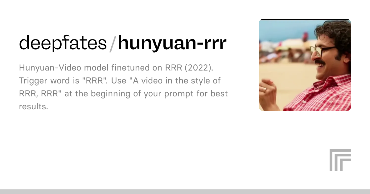 deepfates/hunyuan-rrr | Run with an API on Replicate