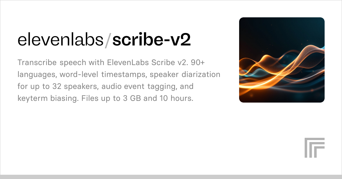 Examples – elevenlabs/scribe-v2 | Replicate