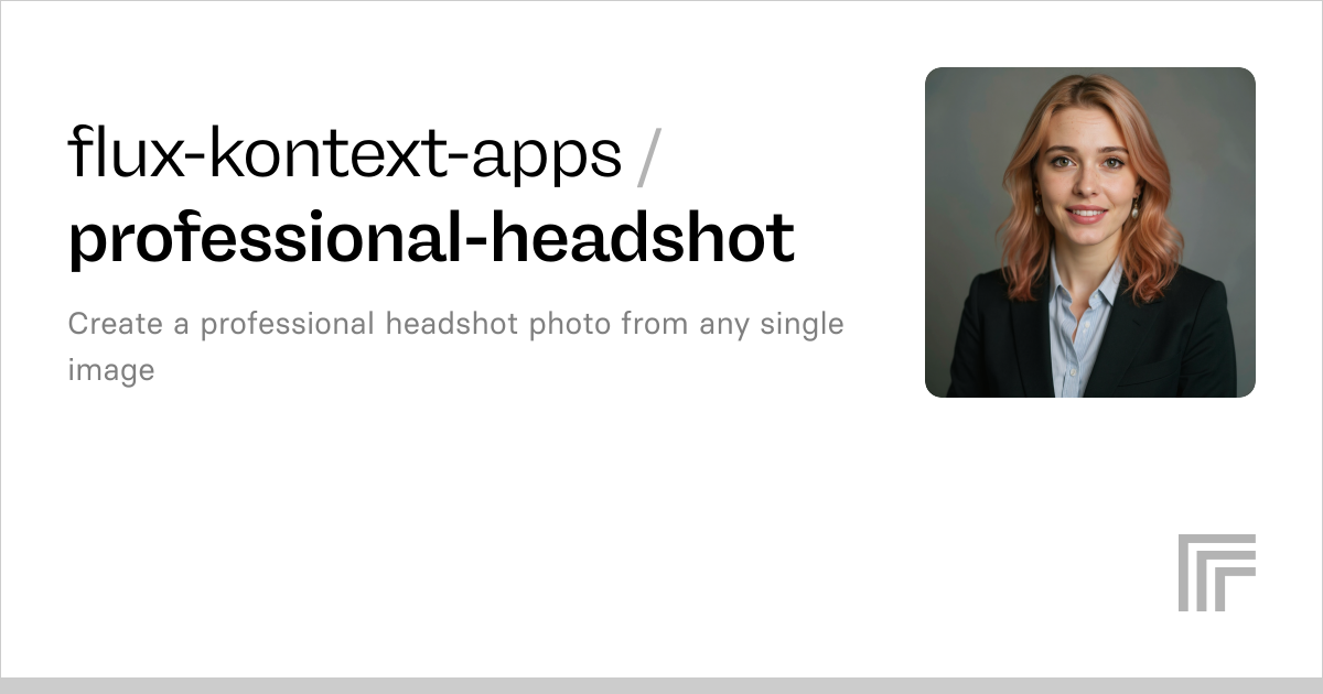FLUX.1 Kontext - AI Professional Headshot Generator | API reference