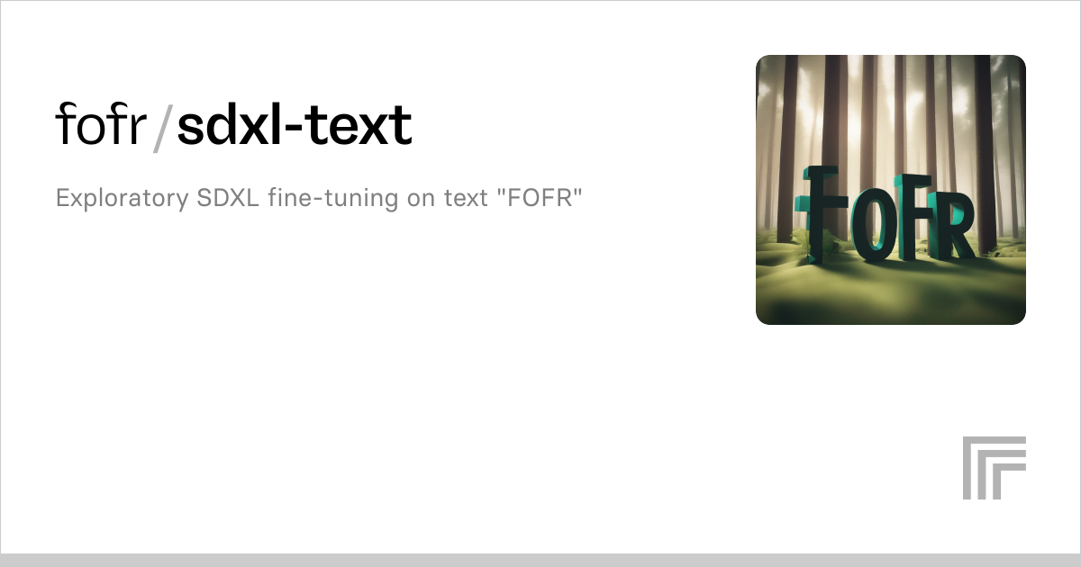 Train – fofr/sdxl-text:cfb093f9 | Replicate