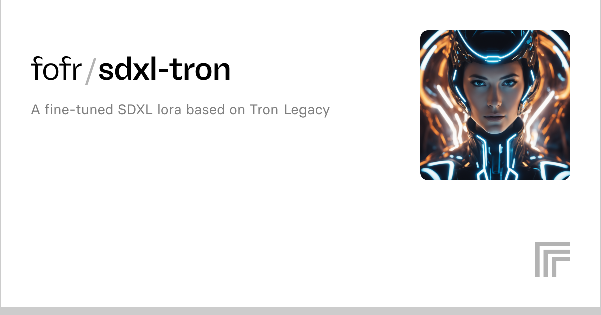 fofr/sdxl-tron | Run with an API on Replicate