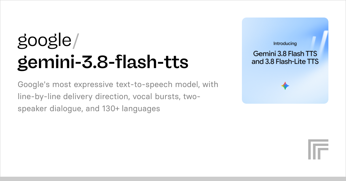Gemini 3.8 Flash TTS: text-to-speech API by Google