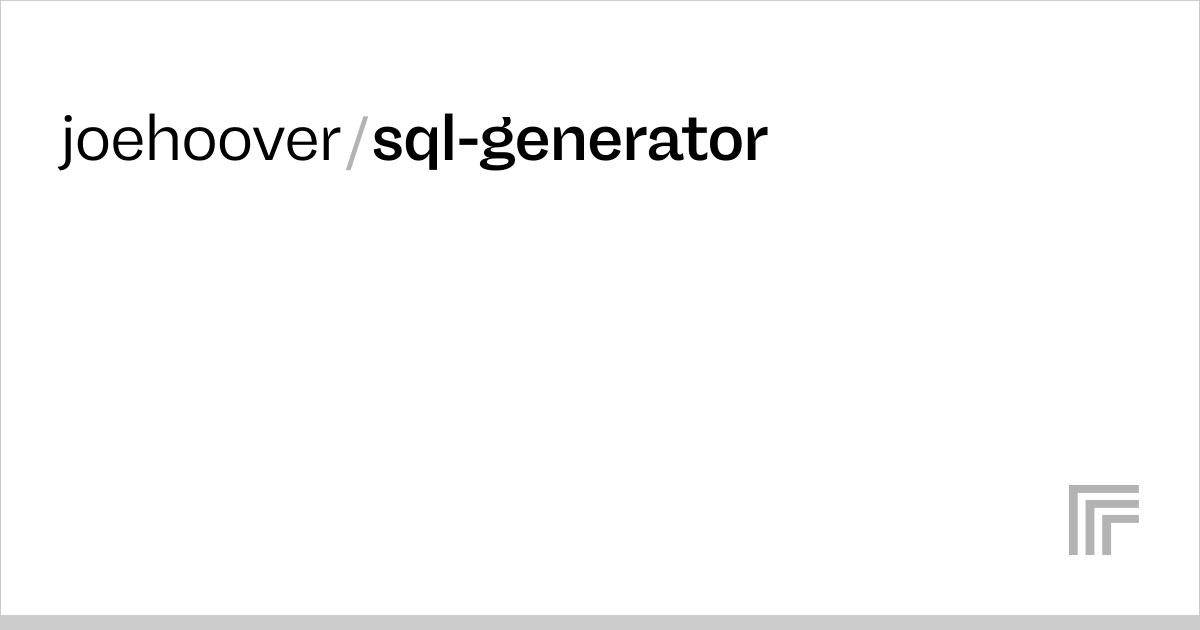 joehoover/sql-generator | Run with an API on Replicate