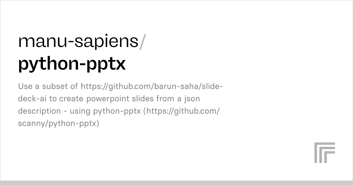 manu-sapiens/python-pptx | Run with an API on Replicate