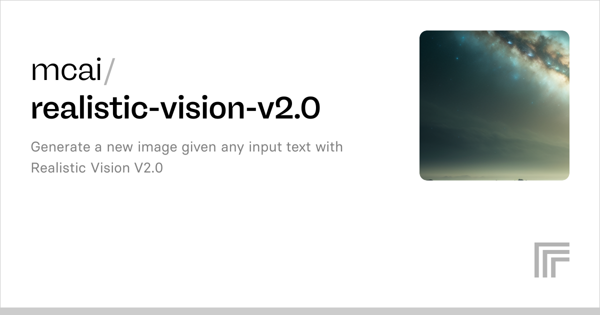 Versions – mcai/realistic-vision-v2.0 | Replicate