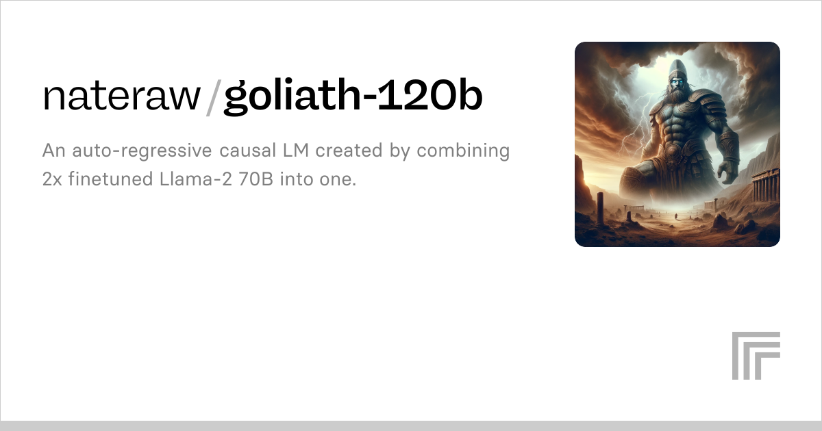 Examples Nateraw Goliath 120b Replicate